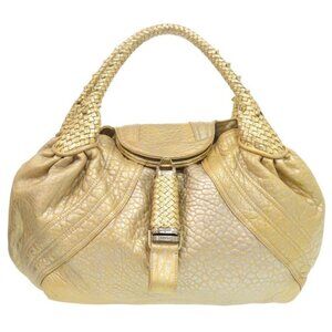 Fendi Spy Bag Leather Gold Handbag 1239